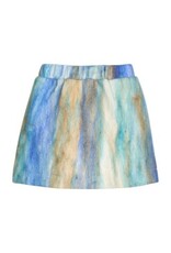 Bisby Mini Skirt Blue Multi Stripe Wool