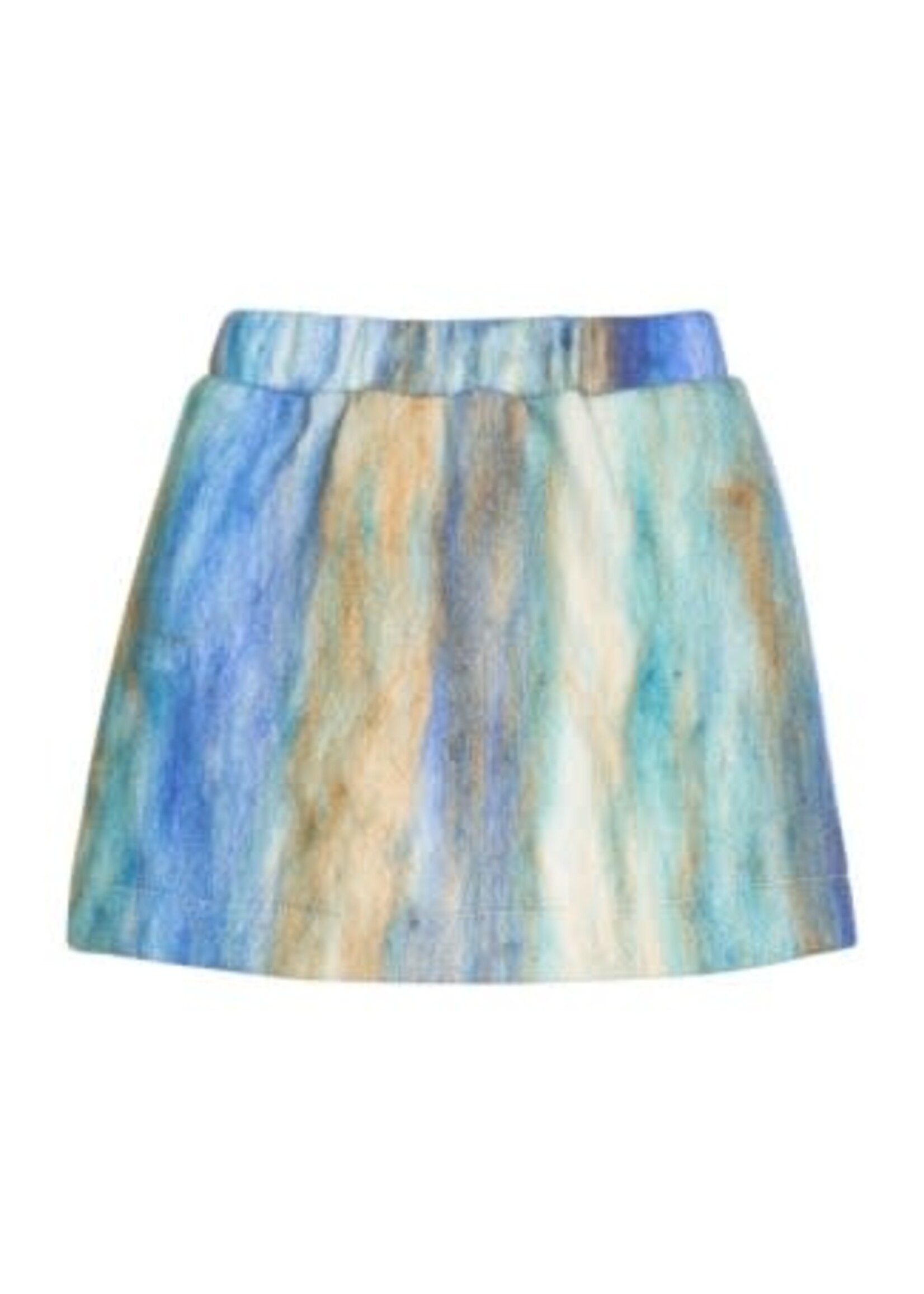 Bisby Mini Skirt Blue Multi Stripe Wool