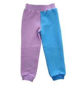 Bisby Color Block Jogger Lavender Blue Quilted Trellis