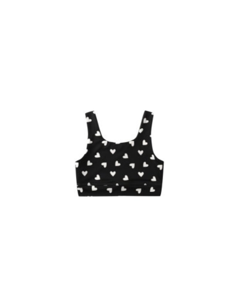 Rylee + Cru Inc. SWIFT SPORTS BRA HEARTS BLACK