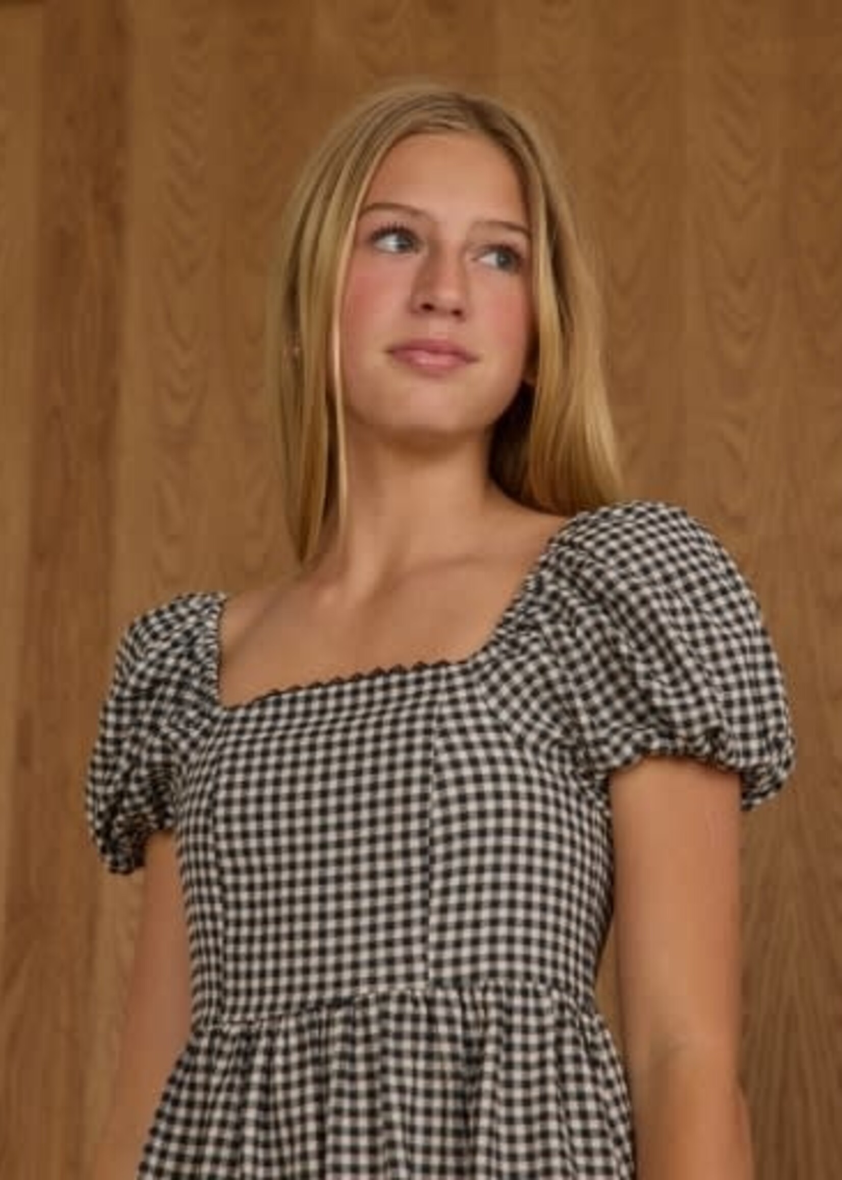 Rylee + Cru LLC AXEL DRESS || BLACK GINGHAM TEEN BLACK