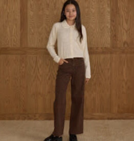 Rylee + Cru Inc. SALE BAGGY WIDE LEG DENIM || LEOPARD TEEN BROWN