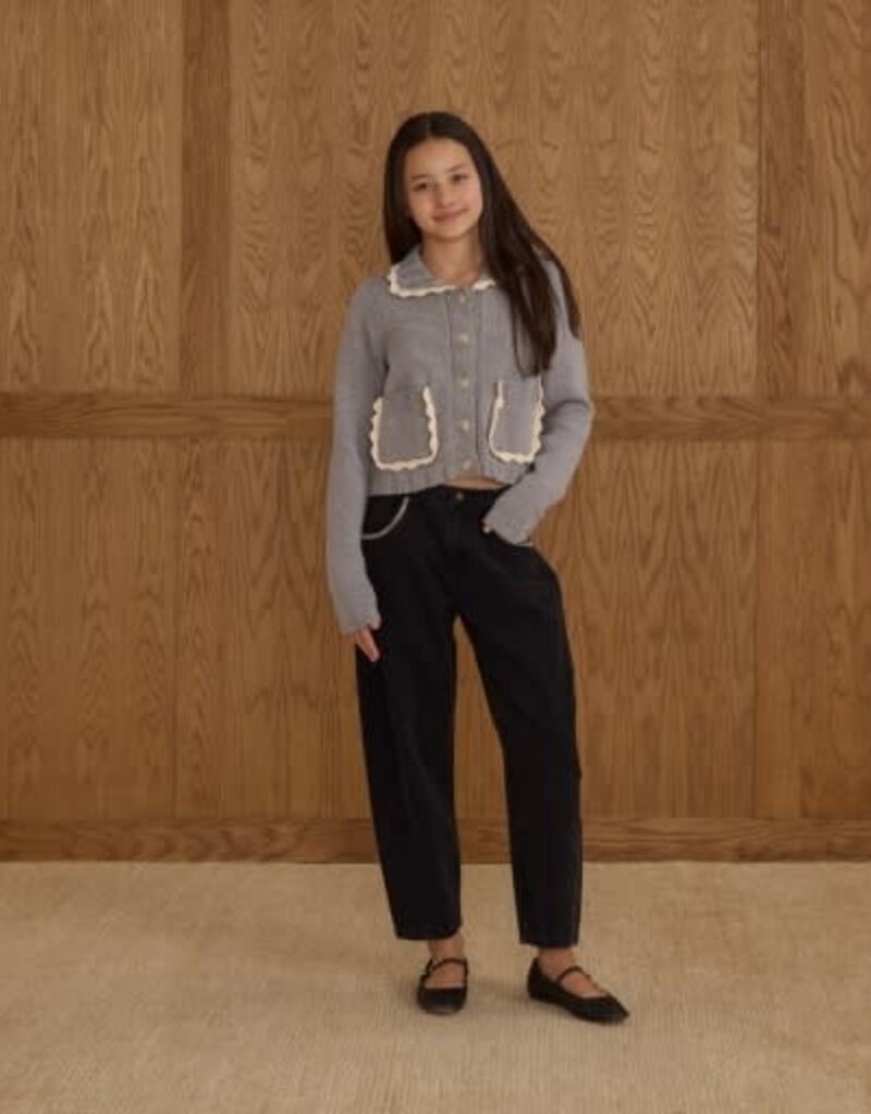Rylee + Cru Inc. COLLARED CARDIGAN || DUSTY BLUE TEEN