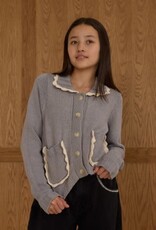 Rylee + Cru Inc. COLLARED CARDIGAN || DUSTY BLUE TEEN