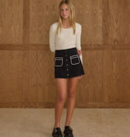 Rylee + Cru Inc. DENVER MINI SKIRT || WASHED BLACK TEEN
