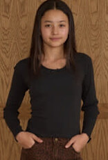 Rylee + Cru LLC RIBBED LONG SLEEVE || BLACK TEEN