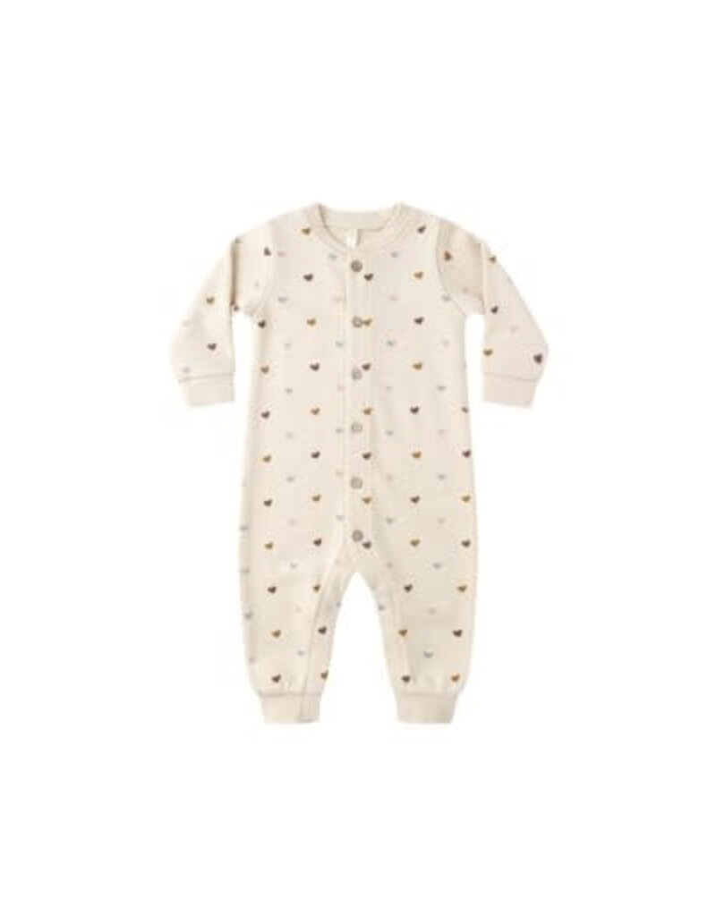 Rylee + Cru Inc. BUTTON DOWN JUMPSUIT HEARTS
