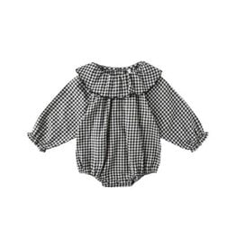 Rylee + Cru Inc. SALE COLETTE ROMPER BL58ACK GINGHAM