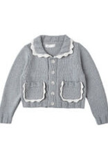Rylee + Cru Inc. COLLARED CARDIGAN DUSTY BLUE
