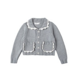 Rylee + Cru Inc. COLLARED CARDIGAN DUSTY BLUE