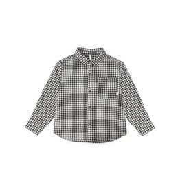 Rylee + Cru Inc. COLLARED L/S SHIRT BLACK GINGHAM