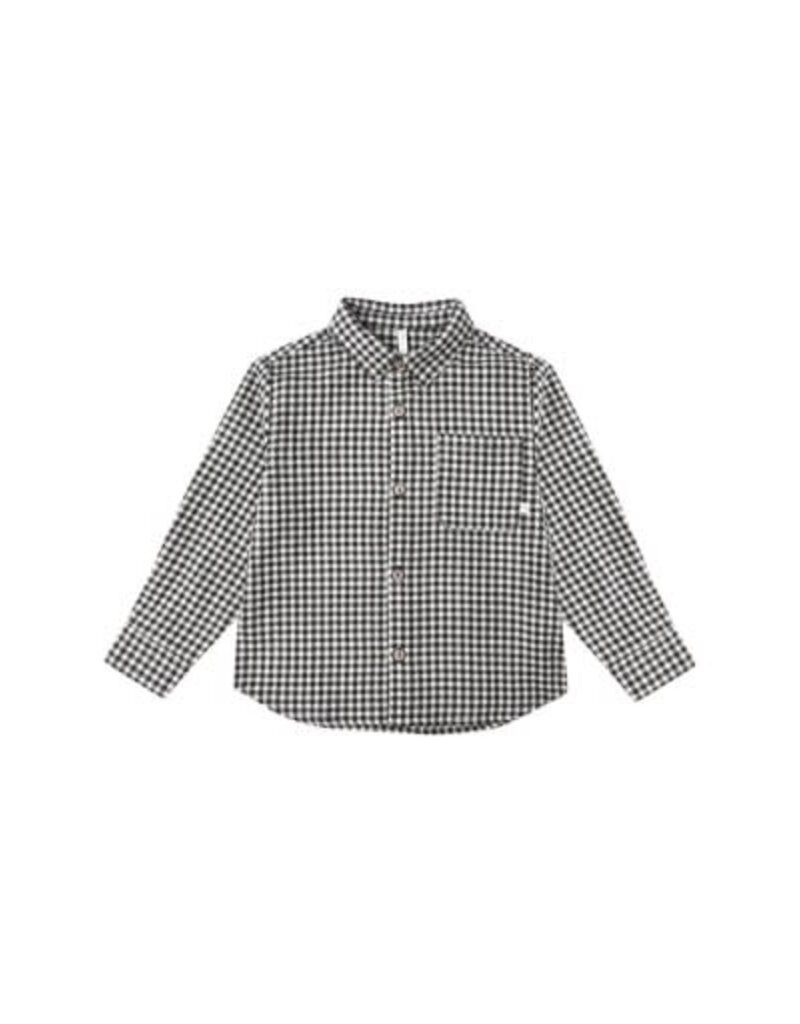 Rylee + Cru Inc. COLLARED L/S SHIRT BLACK GINGHAM