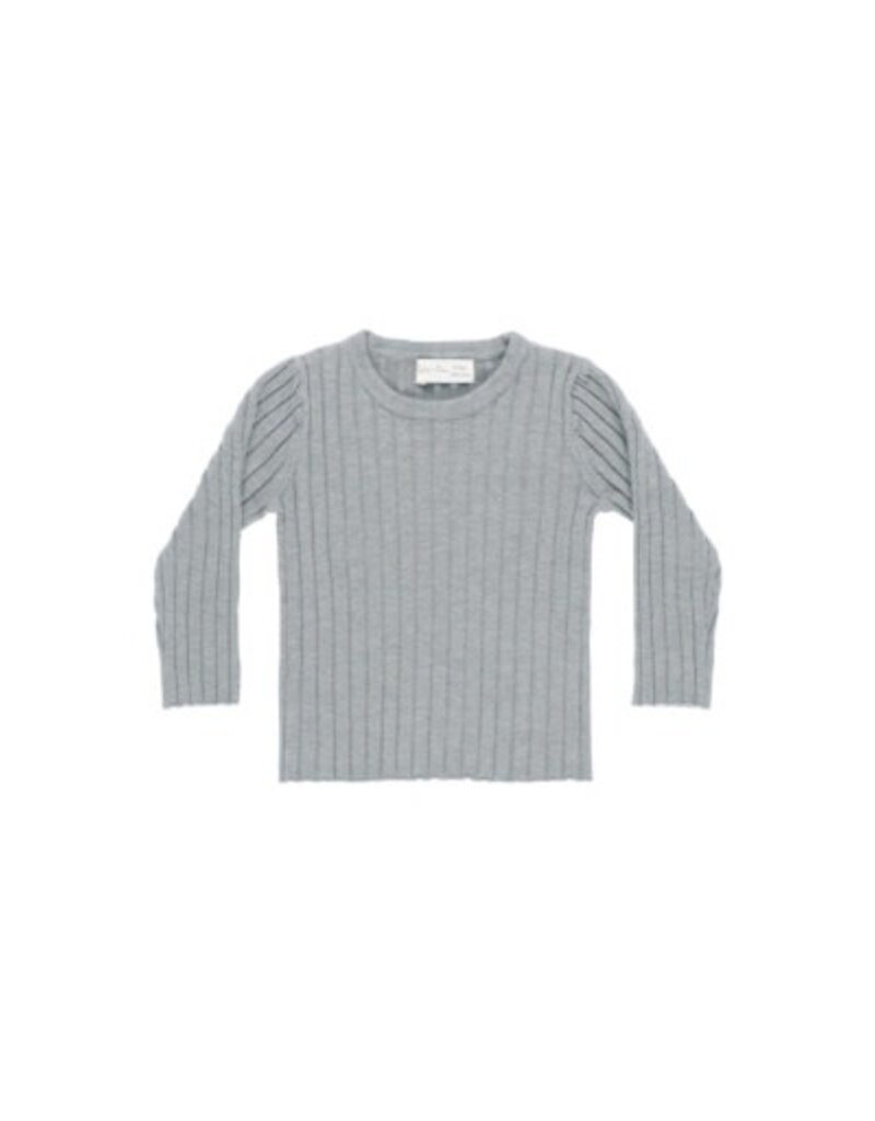 Rylee + Cru Inc. LONG SLEEVE KNIT TOP  DUSTY BLUE
