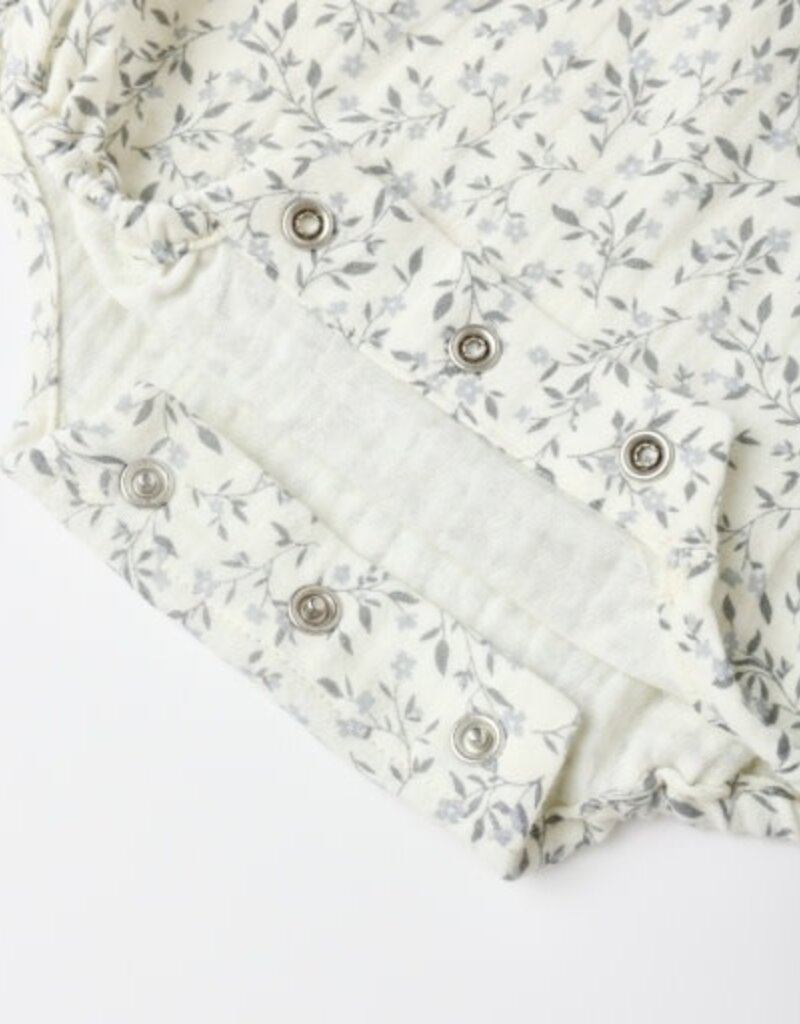 Rylee + Cru Inc. WINNIE ROMPER BLUE VINES IVORY