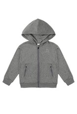 Rylee + Cru Inc. ZIP-UP TECH HOODIE HEATHERED BLACK