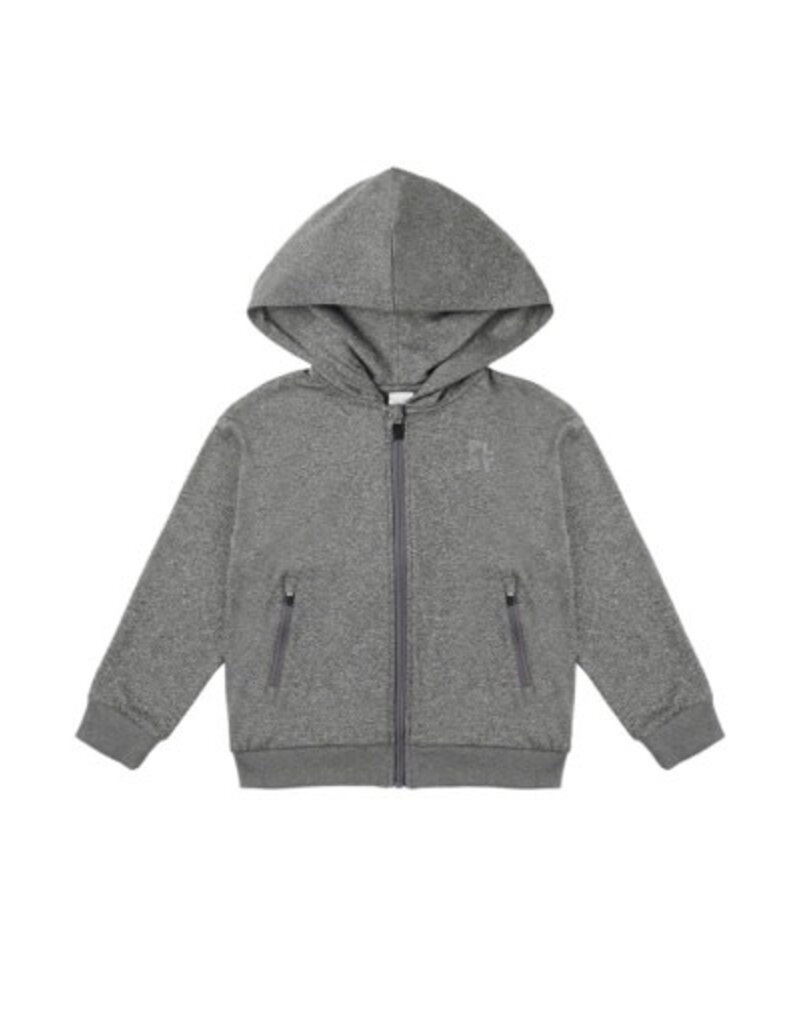 Rylee + Cru Inc. ZIP-UP TECH HOODIE HEATHERED BLACK