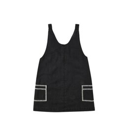 Rylee + Cru Inc. V-NECK OVERALL DRESS WASHED BLACK