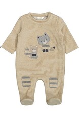 Mayoral Racoon Applique Footie Tan
