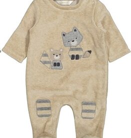 Mayoral Racoon Applique Footie Tan