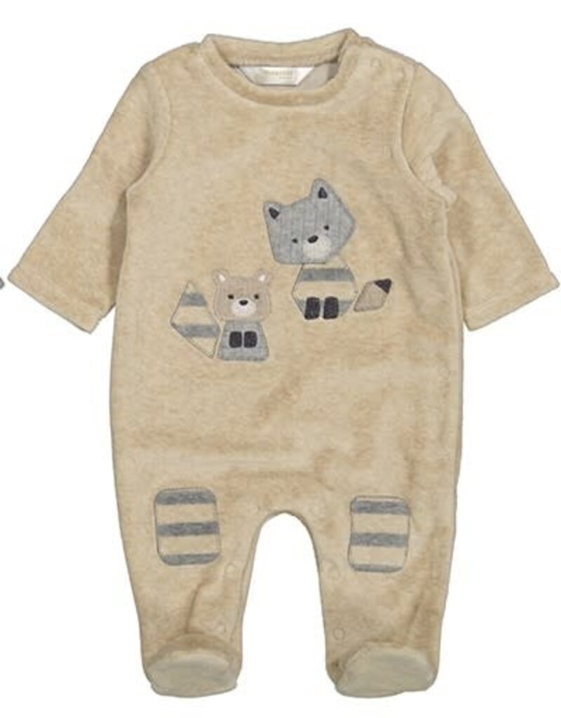Mayoral Racoon Applique Footie Tan