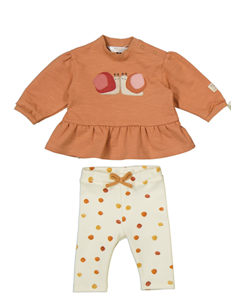 Mayoral L/S Top w/Snail Applique 2pc Set