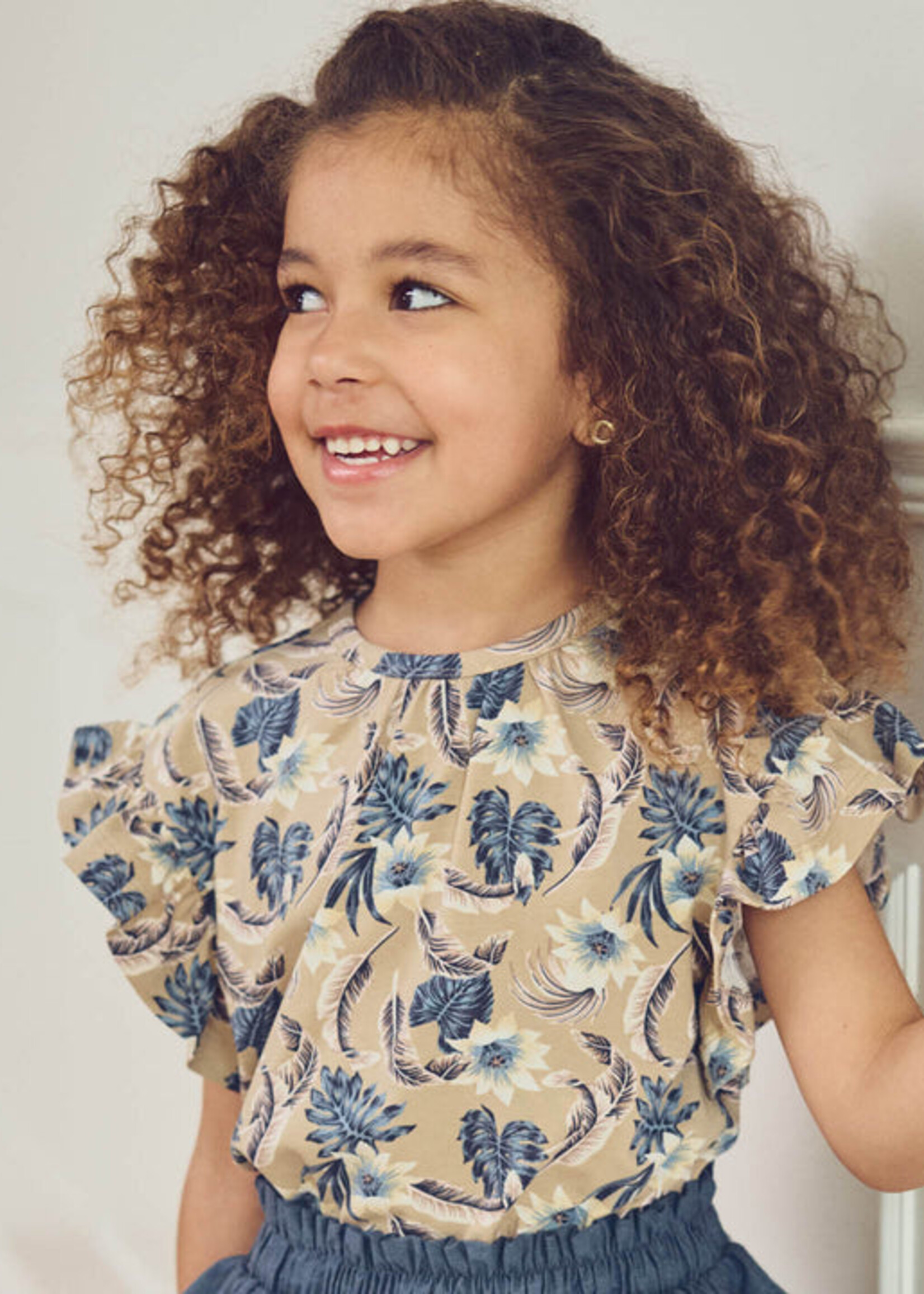 Lily Printed  Frill S/S Tee