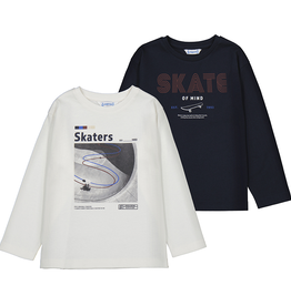 Mayoral Skater L/S Tee in Cream or Navy