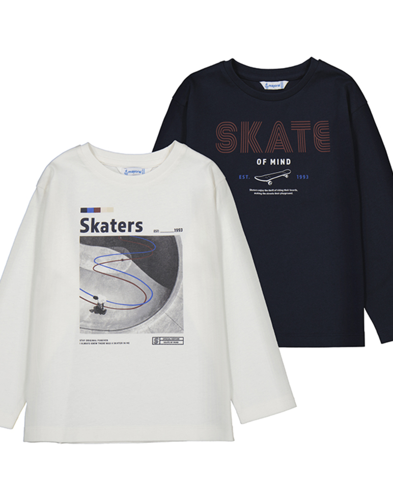 Mayoral Skater L/S Tee Cream or Navy