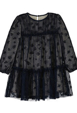 Mayoral Navy Tulle Printed Dress