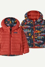 Patagonia Baby Reversible Down Sweater Hoody Salmon Energy Ink Black SEIN