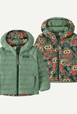 Patagonia Baby Reversible Down Sweater Hoody Saw See Owl Cascade Green SOLC