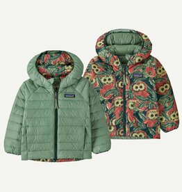Patagonia Baby Reversible Down Sweater Hoody Saw See Owl Cascade Green SOLC