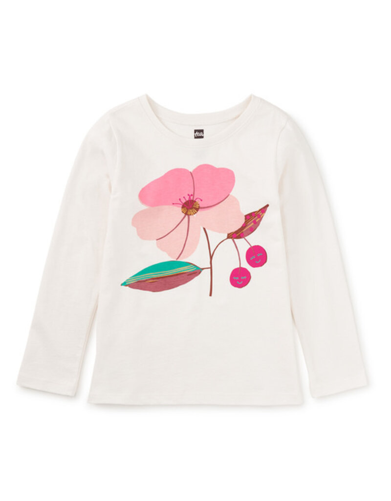 Tea Collection Cherry Blossom Graphic Tee Chalk