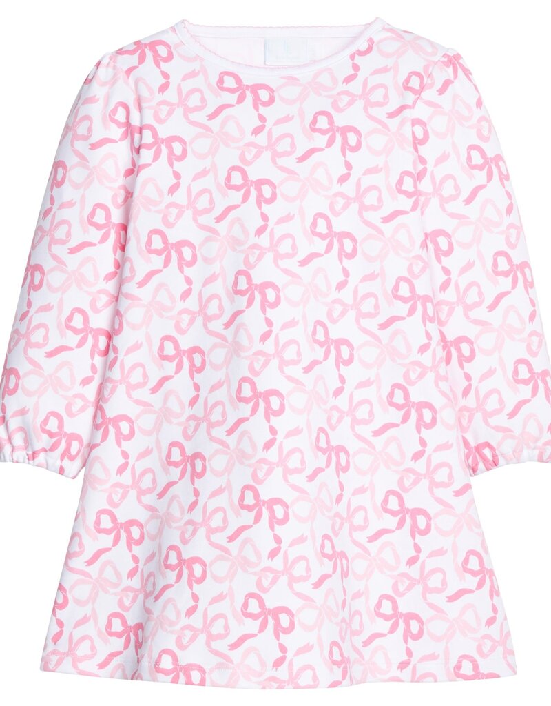 Little English Printed T-Shirt Dress Bows & Ribbons