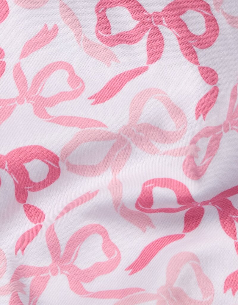 Little English Printed T-Shirt Dress Bows & Ribbons