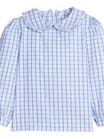 Little English SALE. Ruffled Peter Pan Blouse Woodberry Plaid