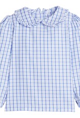 Little English Ruffled Peter Pan Blouse Woodberry Plaid