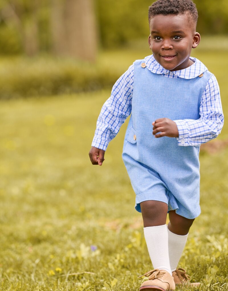Little English Peter Pan Shirt Woodberry Plaid