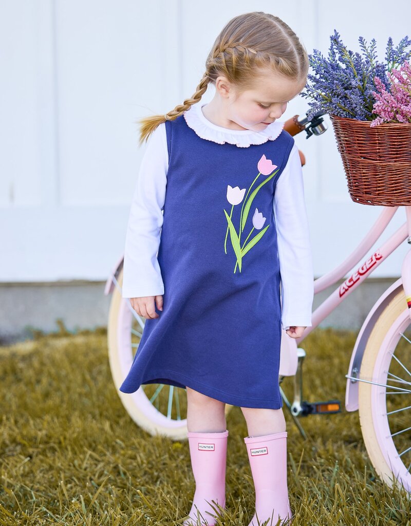 Little English Applique Jumper Tulips