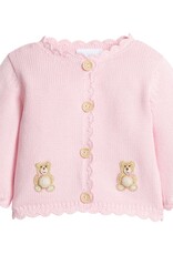 Little English Crochet Cardigan Pink Teddy Bear