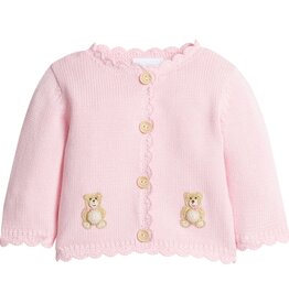 Little English Crochet Cardigan Pink Teddy Bear