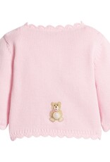 Little English Crochet Cardigan Pink Teddy Bear