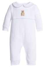 Little English Crochet Playsuit Blue Teddy Bear