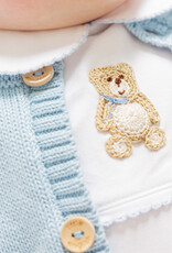 Little English Crochet Playsuit Blue Teddy Bear