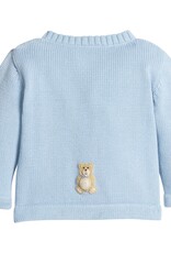 Little English Crochet Cardigan Blue Teddy Bear