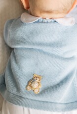 Little English Crochet Cardigan Blue Teddy Bear