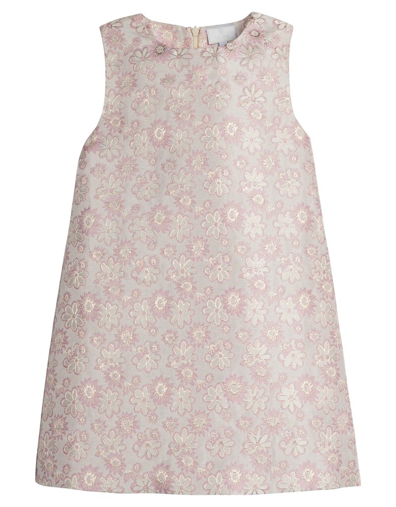 Little English Classic Shift Dress Rosewood Jacquard