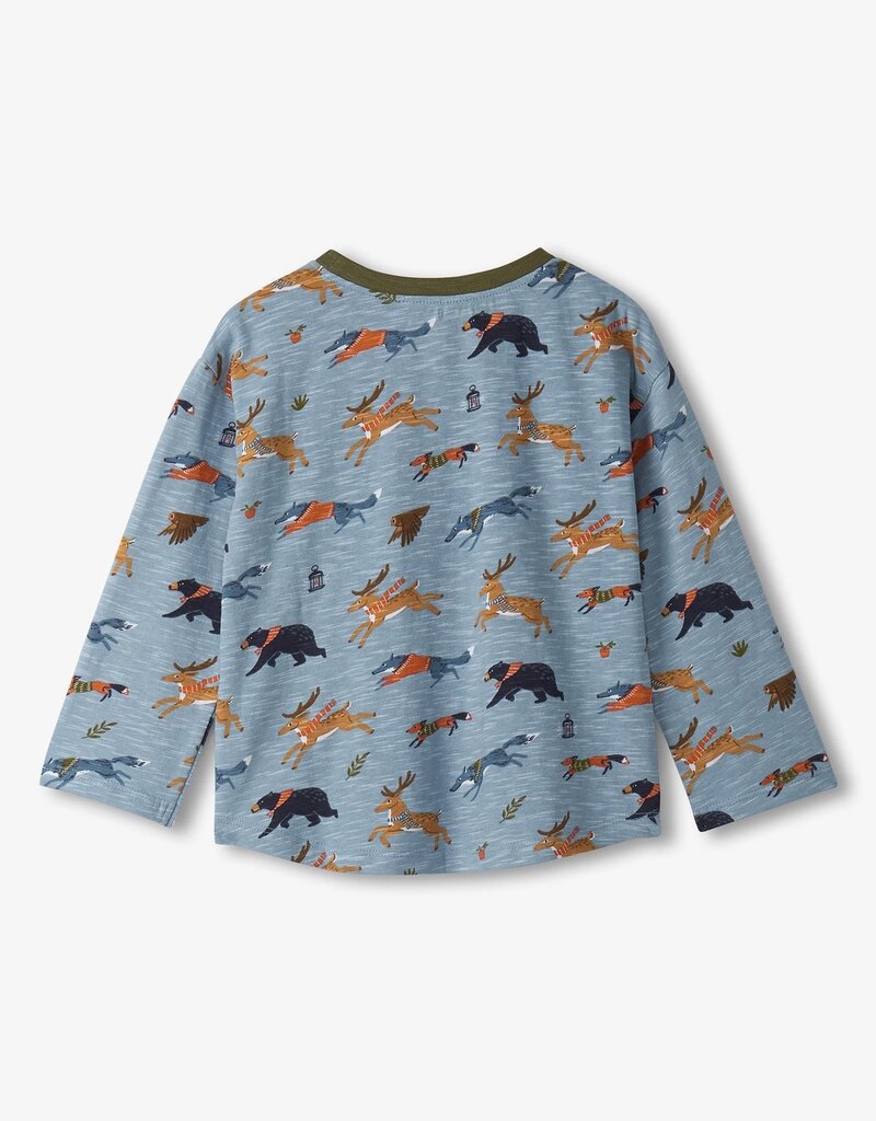 Hatley Kids forest animals graphic tee and pant set
