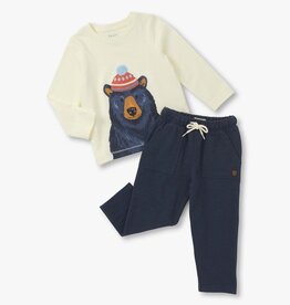 Hatley Kids bear graphic tee pull on pant set