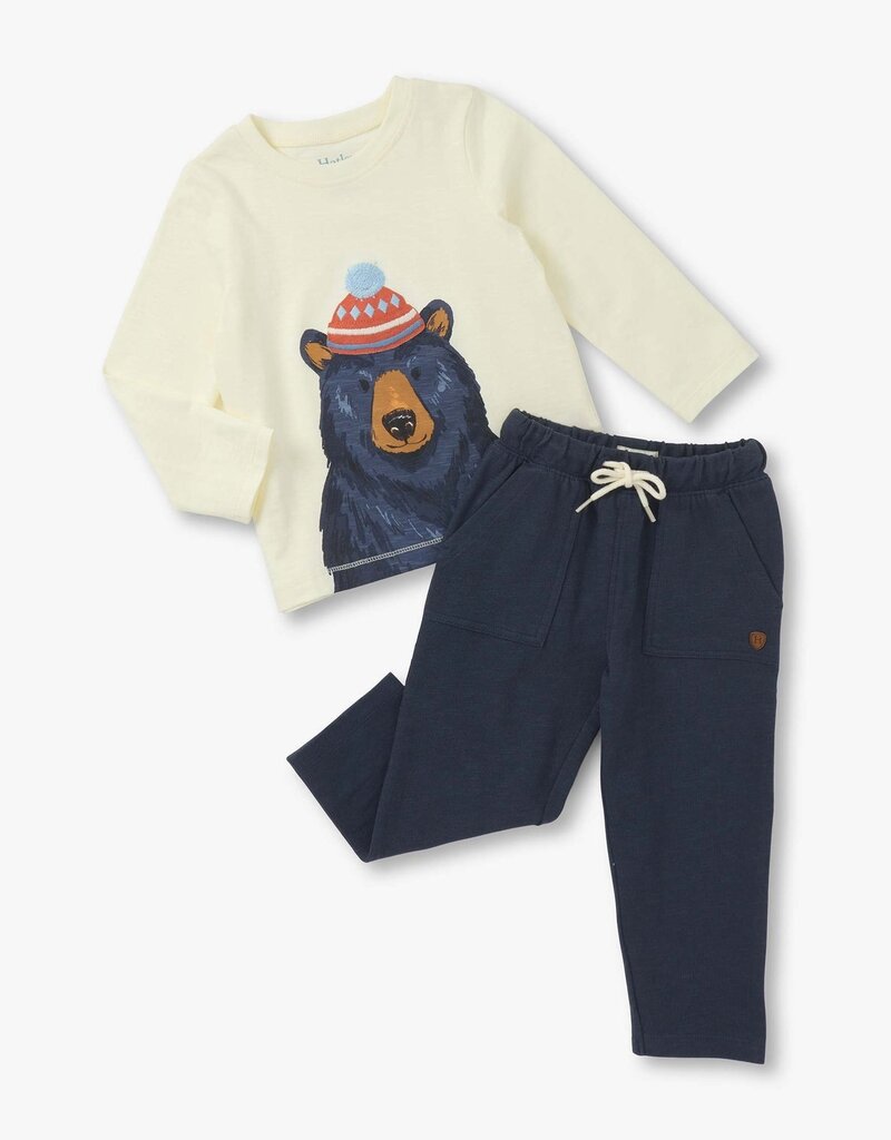 Hatley Kids bear graphic tee pull on pant set